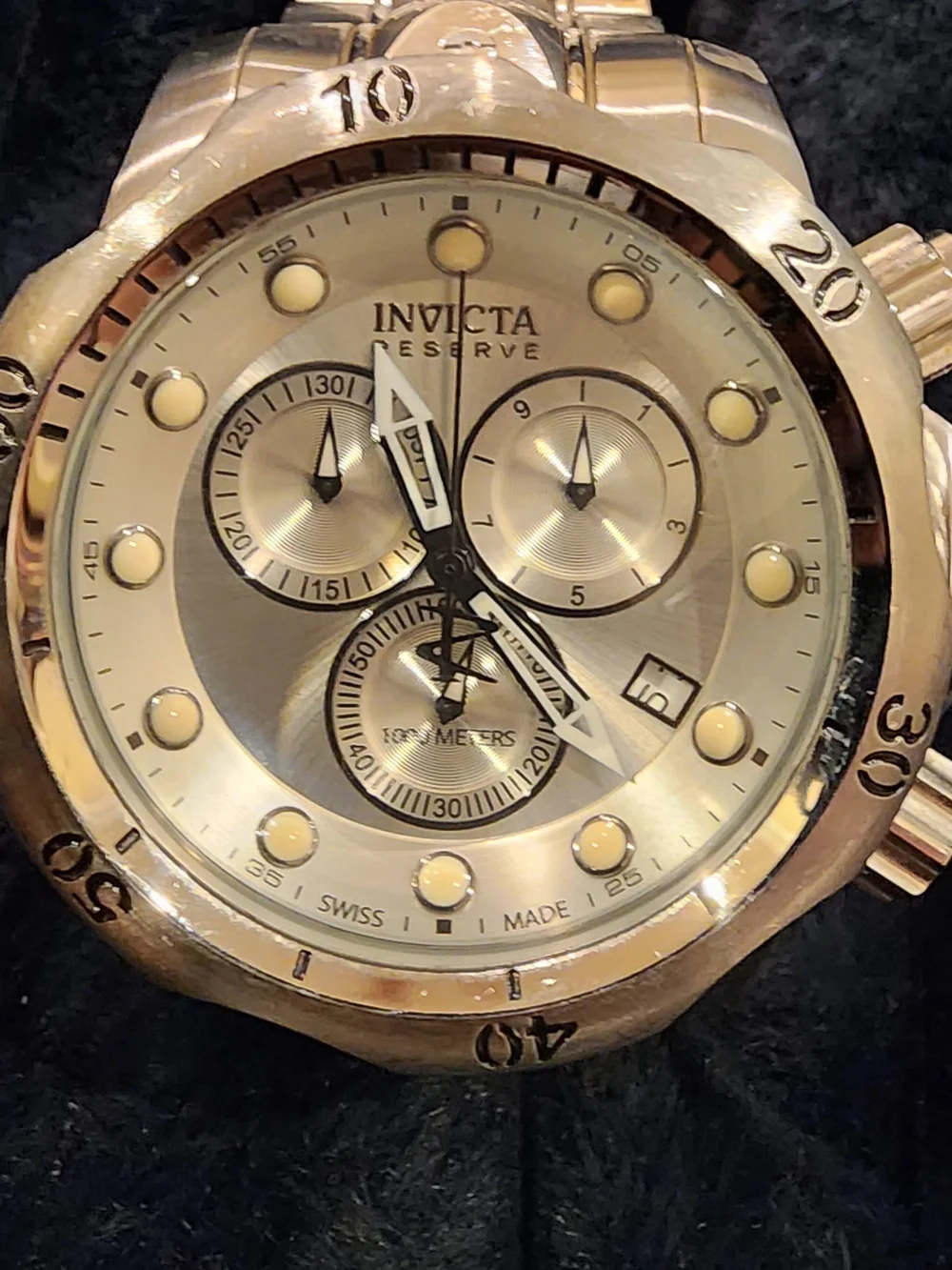 Invicta Reserve Men’s Gold Tone Chronograph Watch - Gold